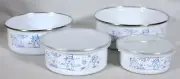 RARE! CHRISTMAS SET OF 4 SNOWMAN & CHILDREN ENAMELWARE NESTED BOWL SET NEW