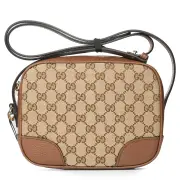 Gucci 449413 Canvas Leather GG BREE Crossbody Camera Bag Fixed Size