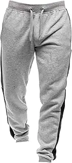 [Generic] Mens Comfy Joggers Sweatpant Stretch Drawstring Elastic Waist Athletic Pants Slim Fit Side Striped Running Pant