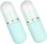 Beaupretty Retractable Makeup Brush Capsule Travel Blush Foundation Brush for Liquid Powder Application Chic Blue Design Portable Durable Go Makeup
