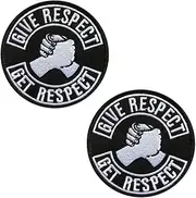[Zcketo] 2 Pieces Give Respect Get Respect Tactical Patch Military Hook & Loop Embroidered Applique Respect Emblem Patch for Bags Caps Backpack Uniform Vest Clothes Tactical Travel or Collect