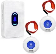 Wireless Caregiver Alert System for Seniors - SOS Call Button & 2 Transmitters