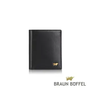 【BRAUN BUFFEL 德國小金牛】台灣總代理 路易斯-1 直立中夾-黑色(BF396-307-BK)