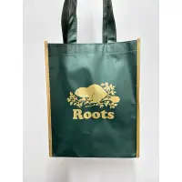 在飛比找蝦皮購物優惠-Roots 50 週年限量 VIP 購物袋 綠金款 小 RO