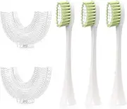 ELOTAME Kids Electric U Shaped Toothbrush Replacement Brush Head with 3 Normal Brush Head and 2 U Shaped Brush Head -Age8-15