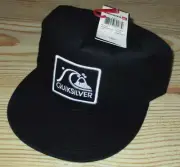 MENS QUIKSILVER BLACK SNAPBACK ADJUSTABLE HAT CAP ONE SIZE