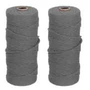 2 Pack 3mm x 109 Yard Dark Gray Cotton Macrame Rope, 2 Strands Twisted Cord