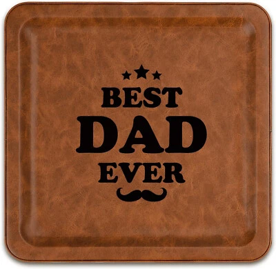 New Dad Gifts for Men Husband from Wife Presents, PU Leather Valet Tray