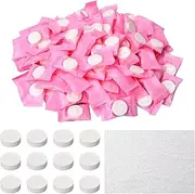 100pcs Compressed Towels, 20cm Coin Face Tissue, Disposable Face Cloths Compressed, Cotton Magic Towel Compressed Tissue,Expandable Mini Face Towel for Travel/Beauty/Salon/Outdoor Sports (Pink)