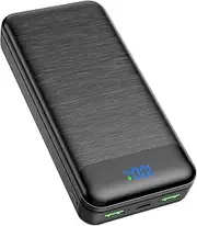 30000mAh Portable Charger, Large Capacity Battery Pack, High-Speed Power Bank with Dual USB-A Fast Charging, LED Display&Charging Cable, 22.5W PowerBank for Cell Phone,Ipad(Black)