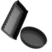 2 Pcs Deep Bronze Round Baking Tin Mini Tart Pans for Egg Tray Cake Molds