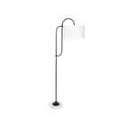 Metal Floor Lamp With Marble Base And Off White Shade