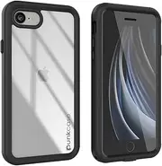 PunkCase iPhone 8 Case [Spartan Series] Clear Rugged Heavy Duty Cover W/Built in Screen Protector | Ultra Slim 360 Full Body Protection for iPhone 8 (2017) & iPhone 7 (2016) (4.7") (Black)