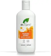 Dr Organic Manuka Honey Body Wash, Shower Gel, Dry Skin, Mens, Womens, Natural, Vegetarian, Cruelty-Free, Paraben & SLS-Free, Organic, 250ml, Packaging may vary