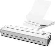 A4 Portable Thermal Printer 203DPI with 100 Sheets Thermal Paper Wireless Portable Printer Inkless -Compatible Mini Portable A4 Label Maker Home Office Use Compatible with Smartphone