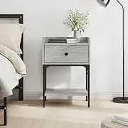 Bedside Table Grey Sonoma 40.5x31x60 cm Engineered Wood Bedroom Storage