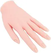 Practice Hand for Acrylic Nails, Left Hand Silicone Female Mannequin Life Size Hand with Embedded Nail Groove, Silicone Nail Practice Hand for Nails Display, Manicure, Nail Tech