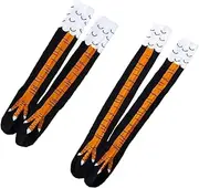 [Colaxi] 2Pairs Creative Chicken Feet Socks Animal Paw Pattern Modern Long Stovepipe Socks Thigh Calf Stockings for Costume Party Carnival Christmas Cosplay