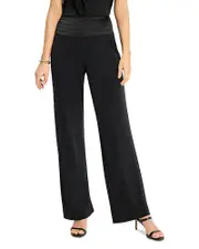 Nic+Zoe Knit Crepe Cummerbund Wide Leg Pants