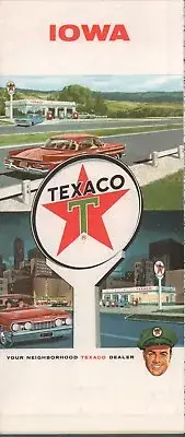 1964 Texaco Road Map: Iowa NOS