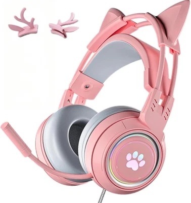 Headset with Mic and LED Light, Bluetooth 5.1, Clear Calls Headphones for Laptop