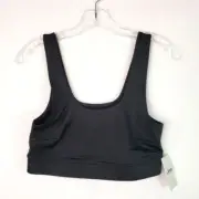 Jenni Intimates Women's Medium Deep Black Square Neck Bralette Firm Support NWT