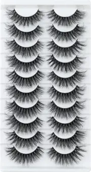 6D Fluffy Volume Lashes 16Mm Soft Natural Faux Mink Lashes Wispy False Eyelashes