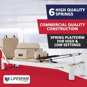 Lifespan Fitness Contour Pro Aluminum Pilates Reformer Bed Set (Beige)