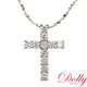 Dolly 18K金 輕珠寶0.50克拉十字架玫瑰金鑽石項鍊
