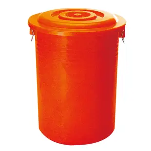 萬能桶 大型垃圾桶 大容量桶子 塑膠塑料桶 儲存桶 86L,桔 ｜史泰博EZ購