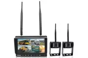 Elinz Wireless 7" Quad Monitor DVR 2x Reversing Camera Package