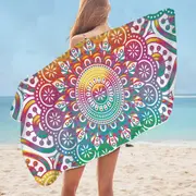 Blast of Colors Mandala Microfiber Beach Towel