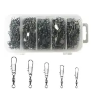 200Pcs Rolling Swivels Barrels Fishhook Rings Fishhook Lures Swivels Tackle