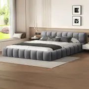 ALFORDSON Bed Frame Queen Double King Single Size Tufted Headboard Grey Velvet