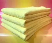 4 YELLOW PREMIUM MICROFIBER CLEANING WASH CLOTH TOWEL 16"x16" ->KITCHEN BATH CAR