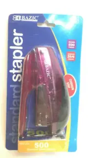 Desktop Hand Held Standard 26/6 Stapler With 500 Ct Staples PINK