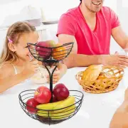 2 Tier Fruit Basket Bowl Iron Wire Storage Basket for Counter Top Party