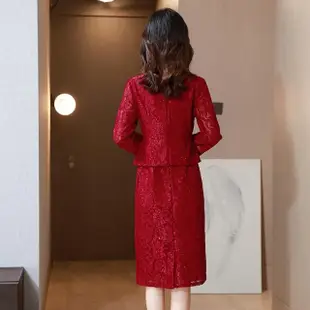 【Very Buy 非常勸敗】喜婆婆婚宴裝旗袍禮服裙2023秋季媽媽裝復古繡花亮片洋裝