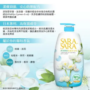 【SARA SARA莎啦莎啦】沐浴乳-(小蒼蘭香氛/玫瑰嫩白/櫻花彈力/撩心木蘭香/茉莉麝香)