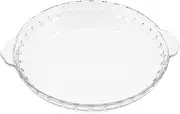 Cabilock Glass Pie Pan for Baking Round Baking Dish for Dinner Non-Stick Pie Plate with Edge for Apple Pie Pumpkin Pie Pot Pies Transparent 9 Inches