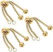 [CORHAD] 3pcs Bracelet Extender Hand Chain Gold Extender Bracelet Engravable Bracelets DIY Adjustable Slider Bracelet Jewelry Making Chain Bracelet Gold Bead Bracelet Stainless Steel Golden