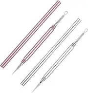 2 Pcs Pimple Extractor Metal 2 in 1 Acne Removal Needle Stainless Steel Remover Tool Pimples Comedone Extractor Double Ended Needle with Cap Removal Blackhead Whitehead for Face Nose