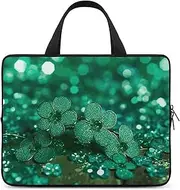 Laptop Case Sleeve Shockproof Computer Carrying Bag Green Sparkly Spring Notebook Case Cover Laptop Bag Water Resistant Computer Cases Tablet Briefcase for Travel Business 12 Inch