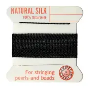 Griffin Silk Bead Cord-2 Meters-Size 4-Black- 2 pks