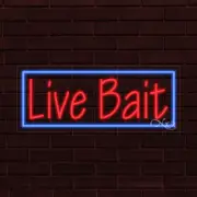 NEW "LIVE BAIT" w/BORDER 30x12x1 INCH LED FLEX WINDOW/WALL INDOOR SIGN 31438