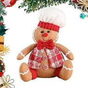 Gingerbread Plush Toy - Unique Cartoon Puppet,Christmas Decorations Indoor, Unique Gingerbread Man, Christmas Theme for Fireplaces, Stacking Trays