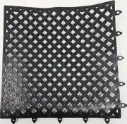 APEX 0065585 12" x 12" Plasti-Tile Interlocking Shelf & Bar Liner Black Qty 24