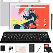 Tablet 10.1" Octa-Core Android 11 Tablet, 64GB Storage Tableta with Keyboard, Stylus, Dual 13MP+5MP Camera, WiFi, Bluetooth, GPS, 512GB Expand Support, IPS Full HD Display