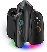 CloudValley Controller Charging Dock for Nintendo Switch 2 (2025) | 4-in-1 Joycon Charging Dock, Portable Controller Charger | with 7 RGB Light Modes, LED Indicator & USB Type-C Charger Cable