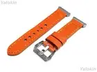 Orange Brushed Leather Stitched Band Strap for Fitbit Ionic Smartwatches